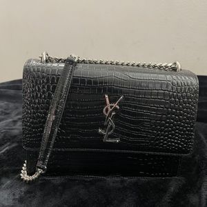 Saint Laurent sunset medium Crocodile